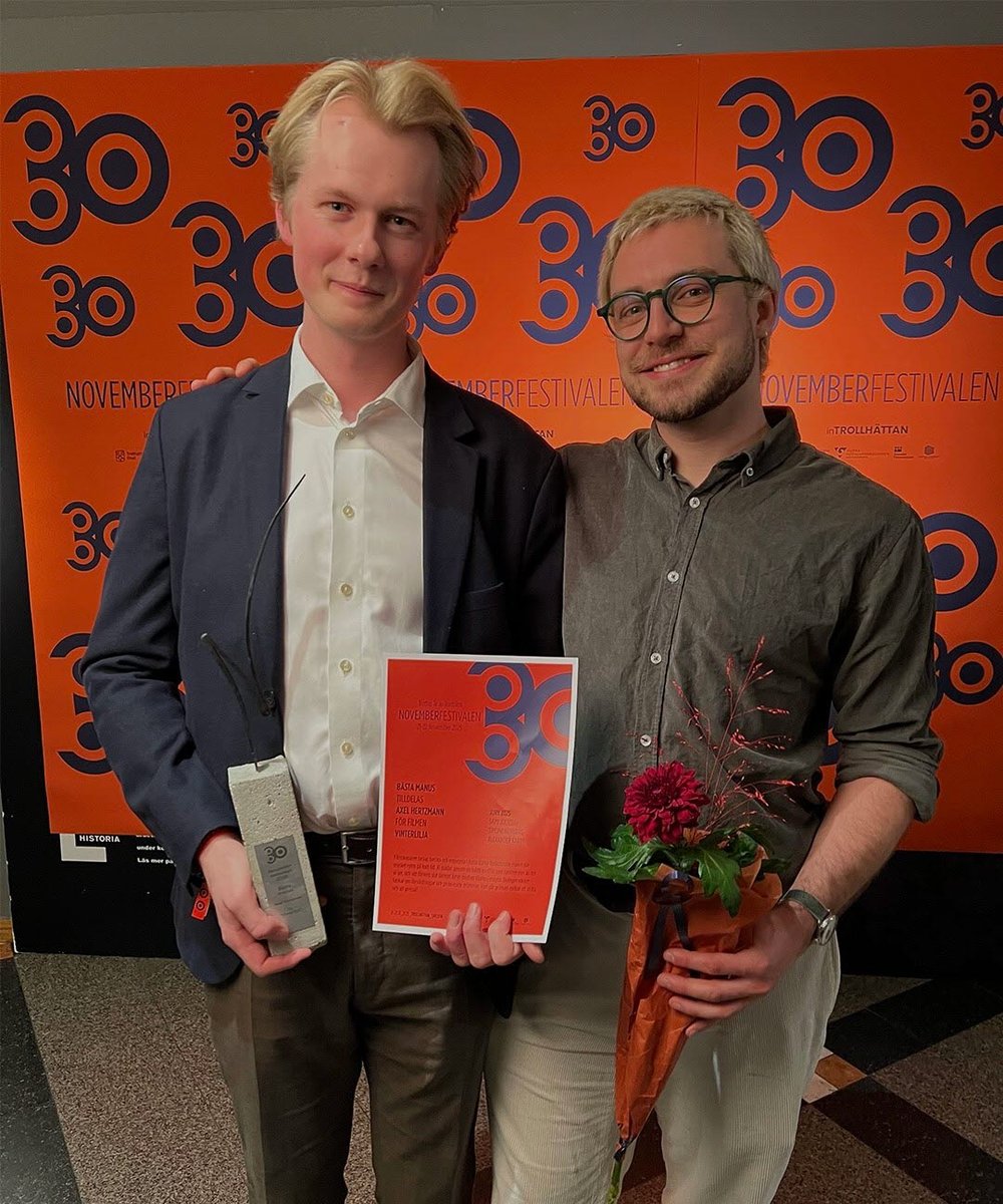 Axel Hertzman och producent Jakob Axén-Johansson på Novemberfestivalen