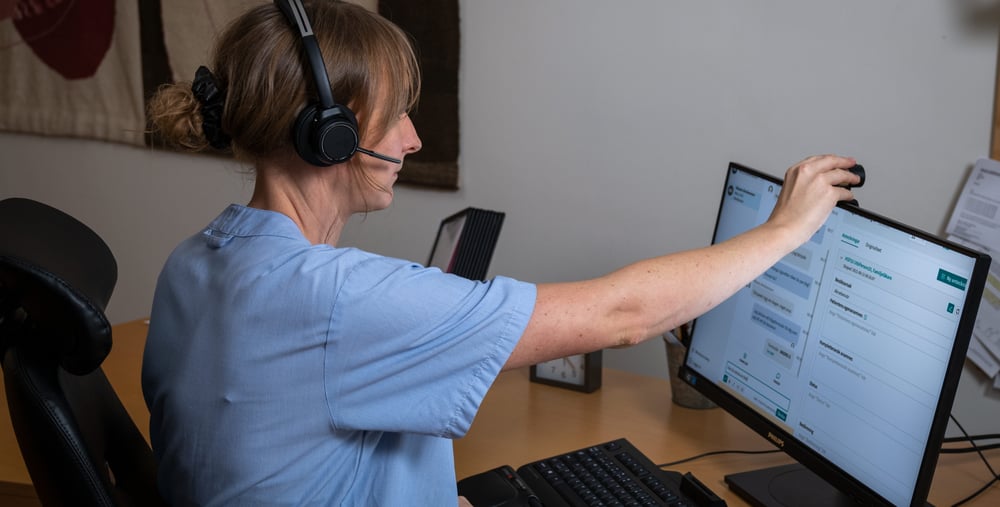 Min vård Gävleborg, DVM, digitala vårdmöten, digitalt besök, headset