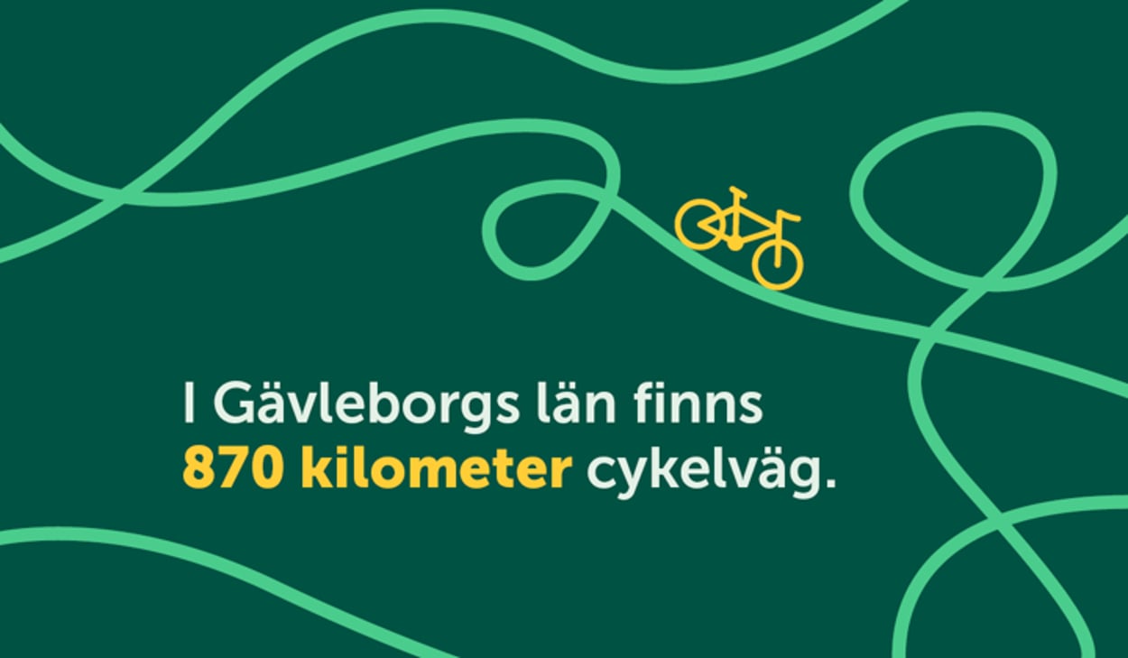 Bildtext: I Gävleborgs l finns 870 kilometer cykelväg 
