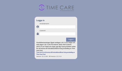 Skärmbilder från Time Care
