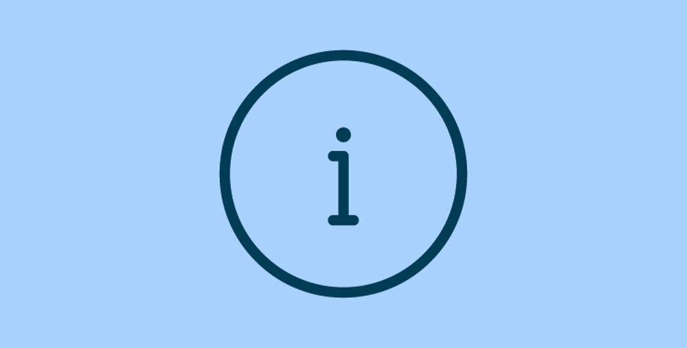 illustraion, blå med ett i, i en cirkel