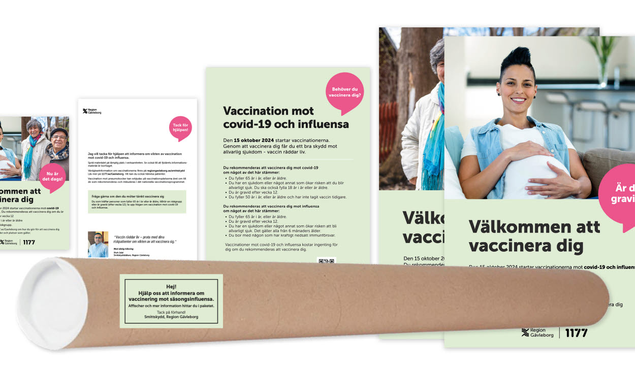 Bilder på affischer till vaccinationskampanjen