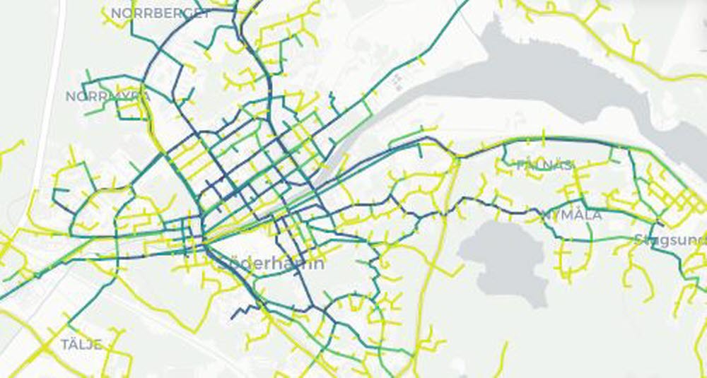 Cykelpotentialen i Söderhamn. 