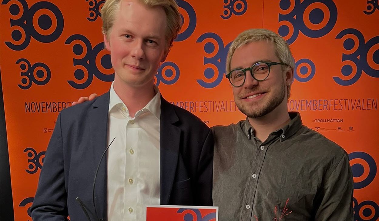 Axel Hertzman och producent Jakob Axén-Johansson på Novemberfestivalen