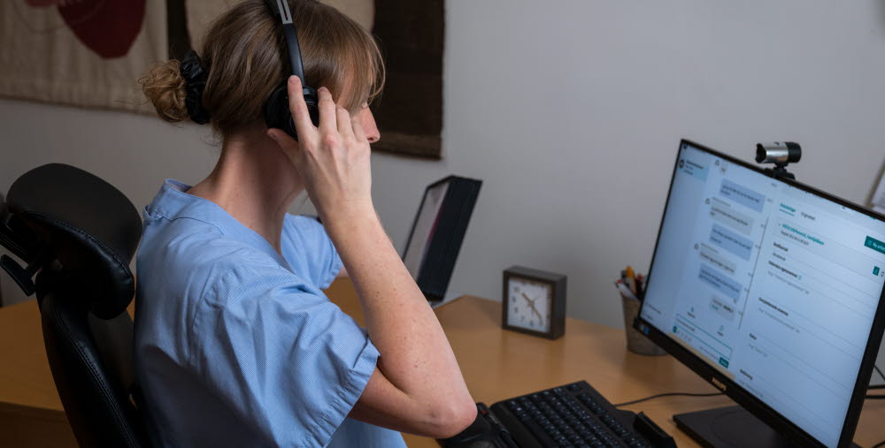 Min vård Gävleborg, DVM, digitala vårdmöten, digitalt besök, headset